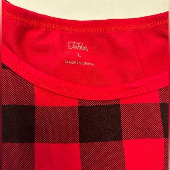 Tebbis women’s Christmas red & black Holiday pajamas 2 pc set. Sz-L V20 - Picture 11 of 13